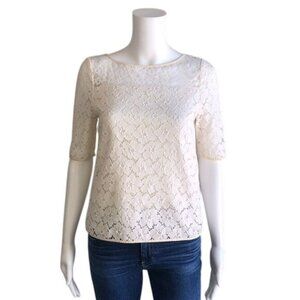 TIBI Lace Overlay Blouse Top - 4